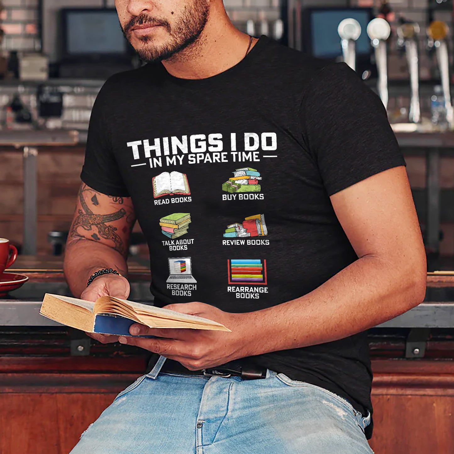 Read Books Buy Books Tee – Things I Do In My Spare Time Shirt – Funny Book Lover Gift – Black – Up To 5XL