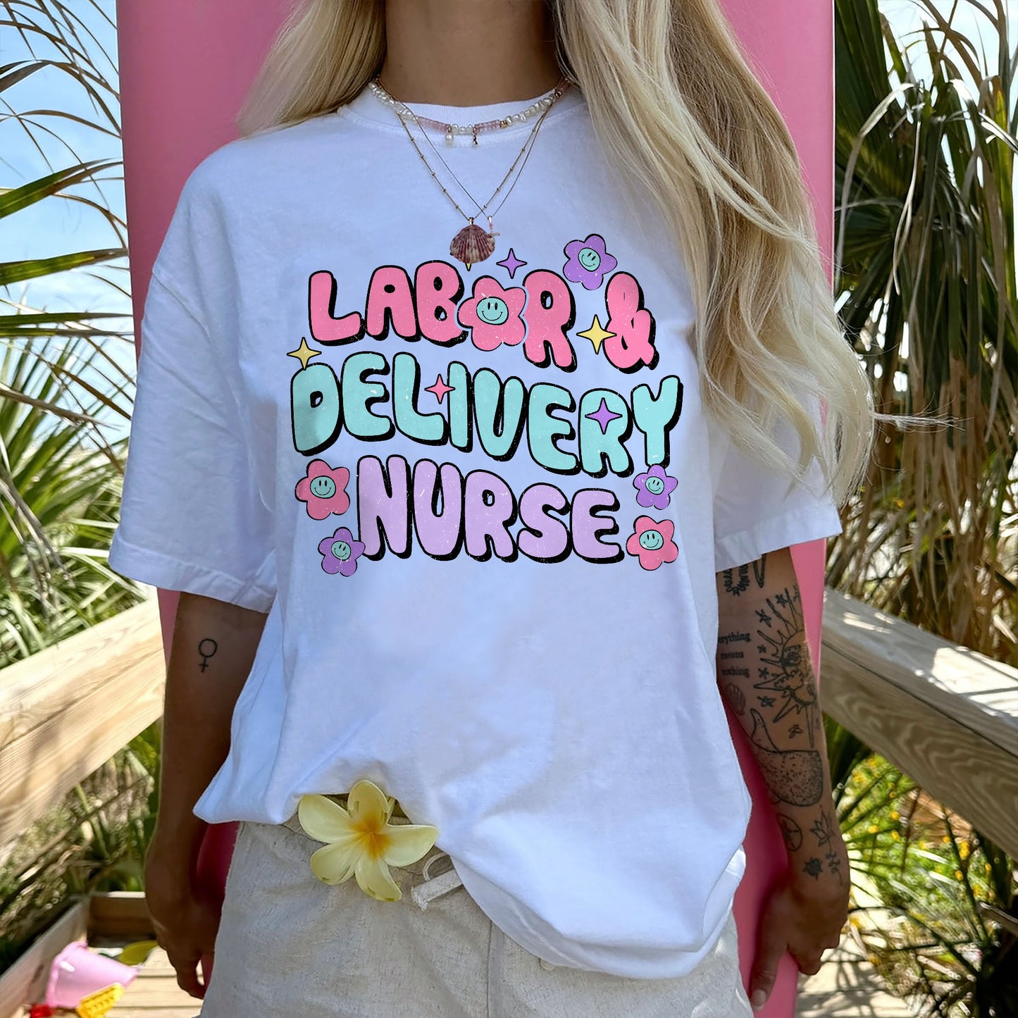 Funny Shirt For L&D Nurse - Labor and Delivery CNA Nurse Tee - White - Up To 5XL