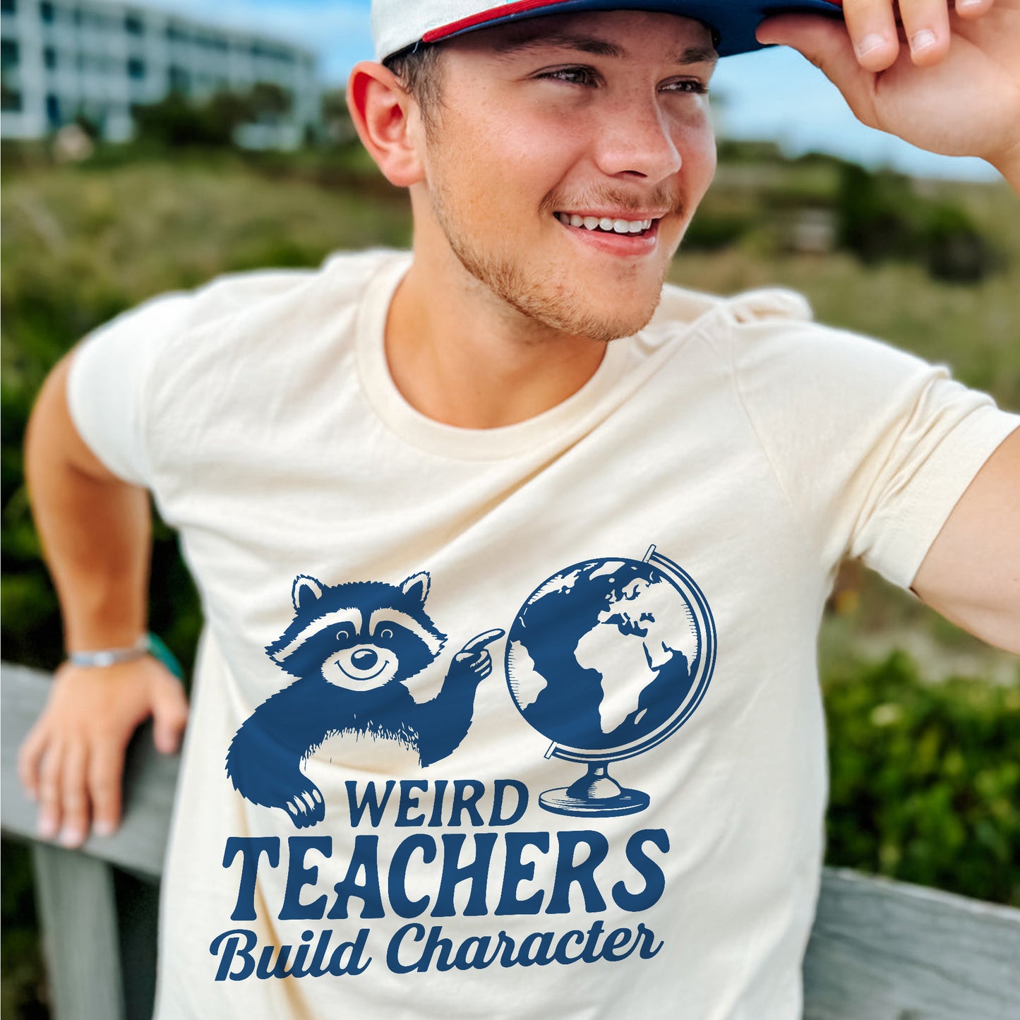 Weird Teachers Build Character T-Shirt - Funny Shirt For Teacher - Natural - Up To 5XL