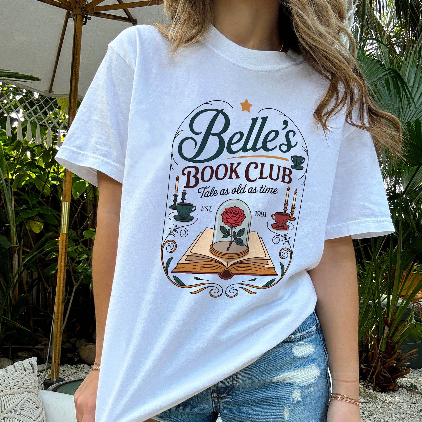 Inspired Reader Tee – Vintage Belle's Book Club Est 1991 Shirt - White – Up To 5XL