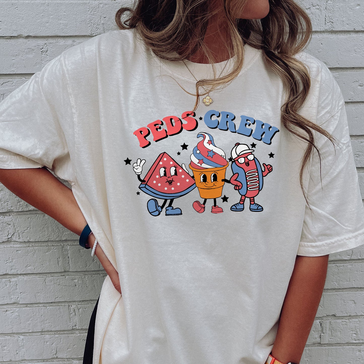 PEDS Crew T-Shirt - Funny Tees For pediatric Nurse - Natural- Up To 5XL