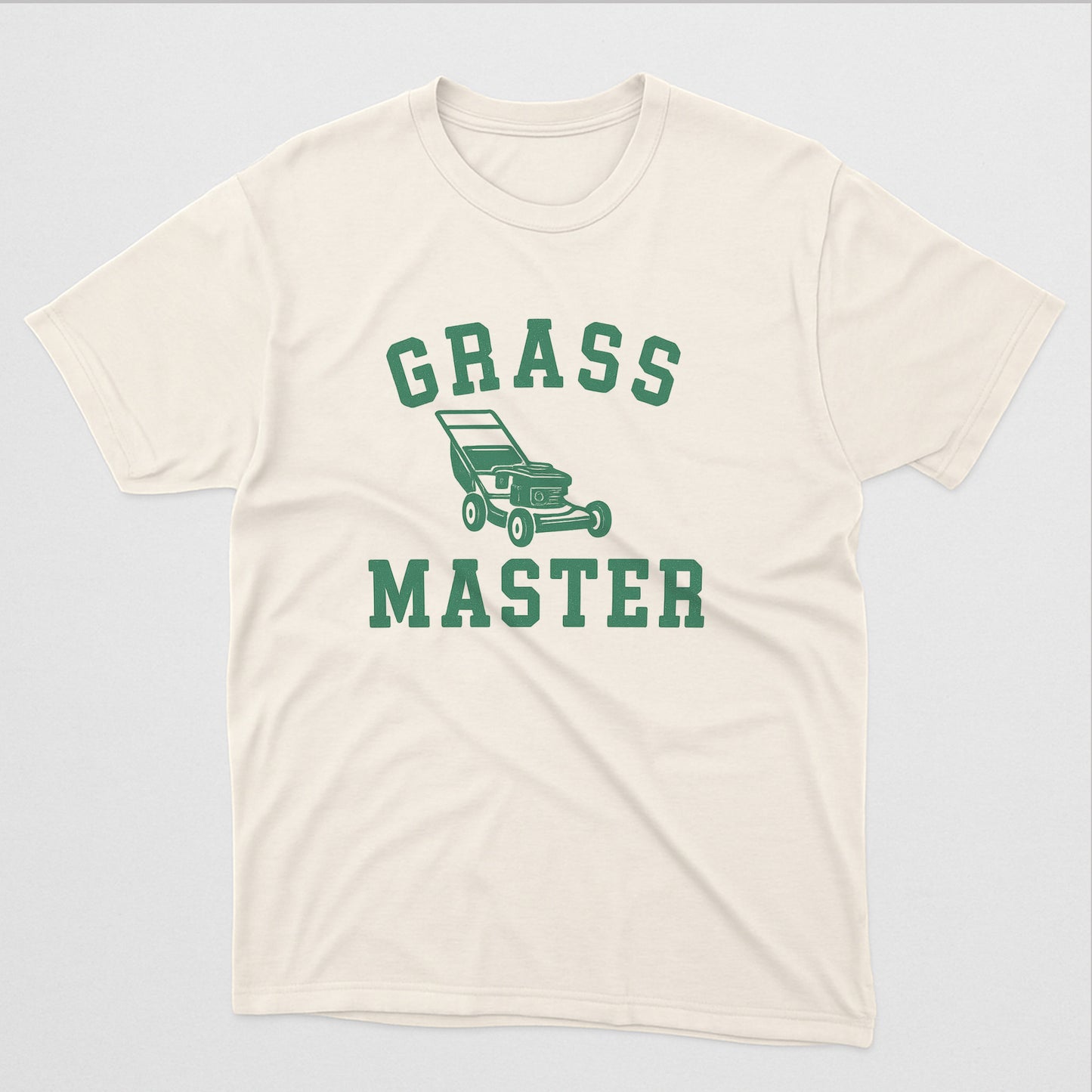 Grass Master T-Shirt – Funny Lawn Care Mowing Tee – Natural - Up To 5XL