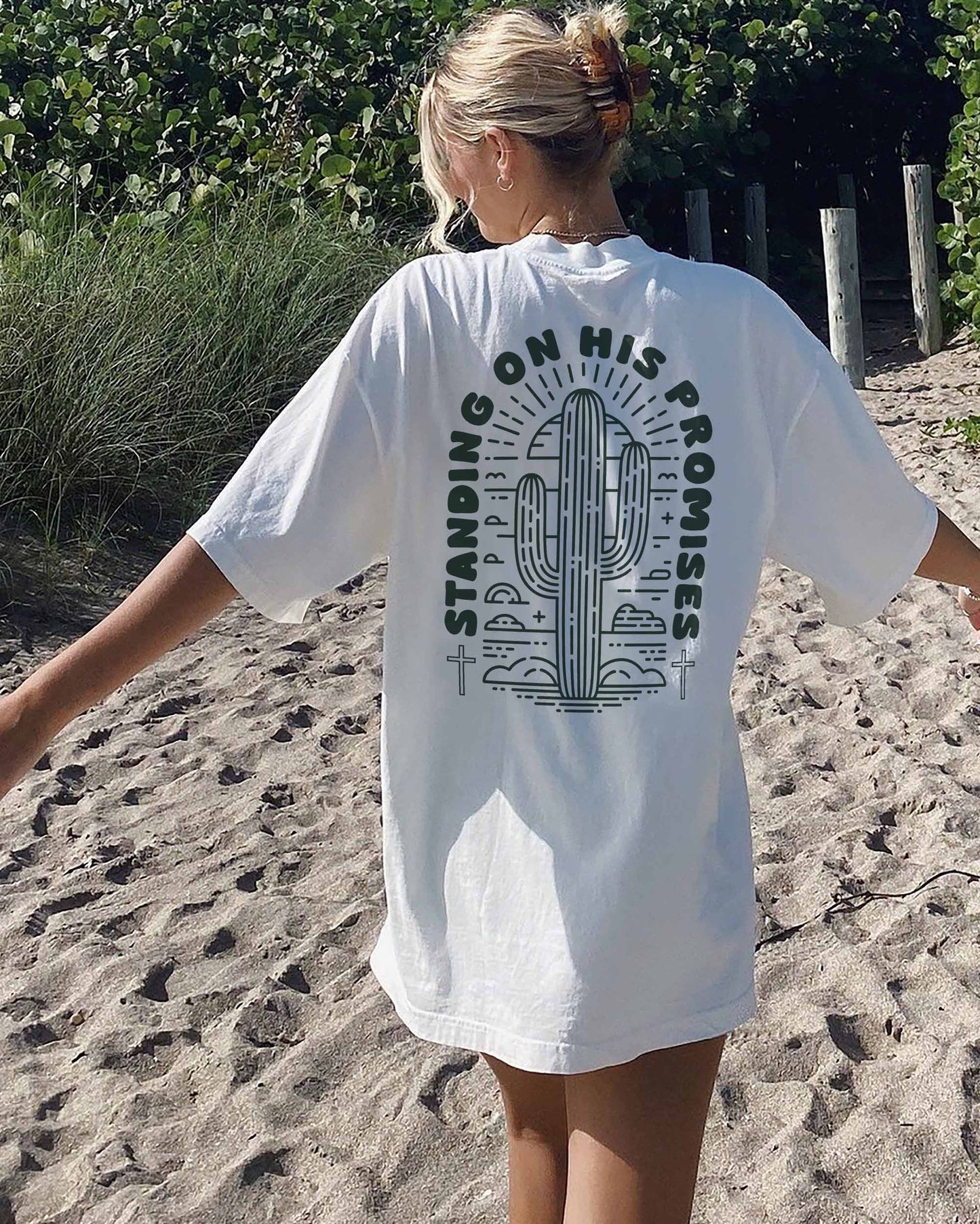 Standing on His Promises Christian Comfort Colors® Tee | Women's Faith Graphic Shirt