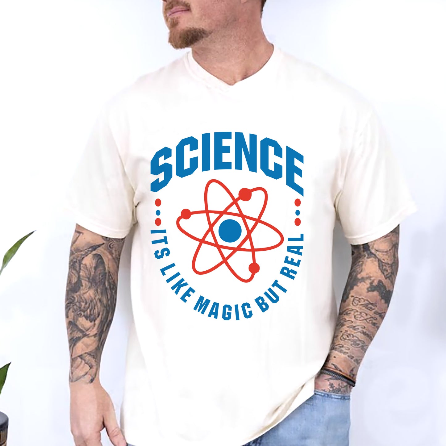 Science It's Like Magic But Real T-Shirt   -  Funny Shirt For Teacher - White- Up To 5XL