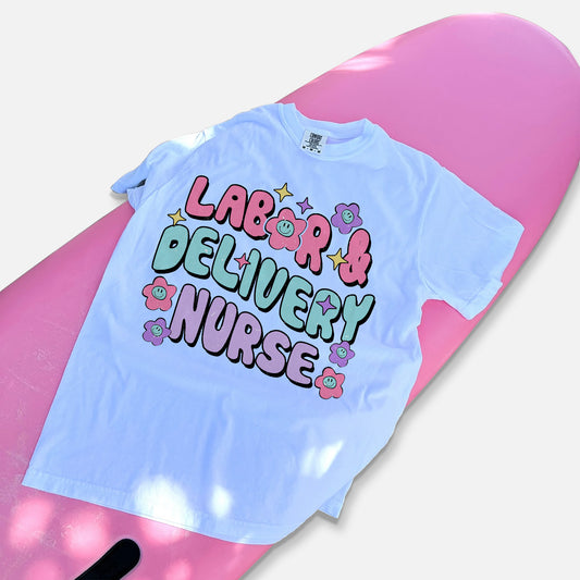 Funny Shirt For L&D Nurse - Labor and Delivery CNA Nurse Tee - White - Up To 5XL