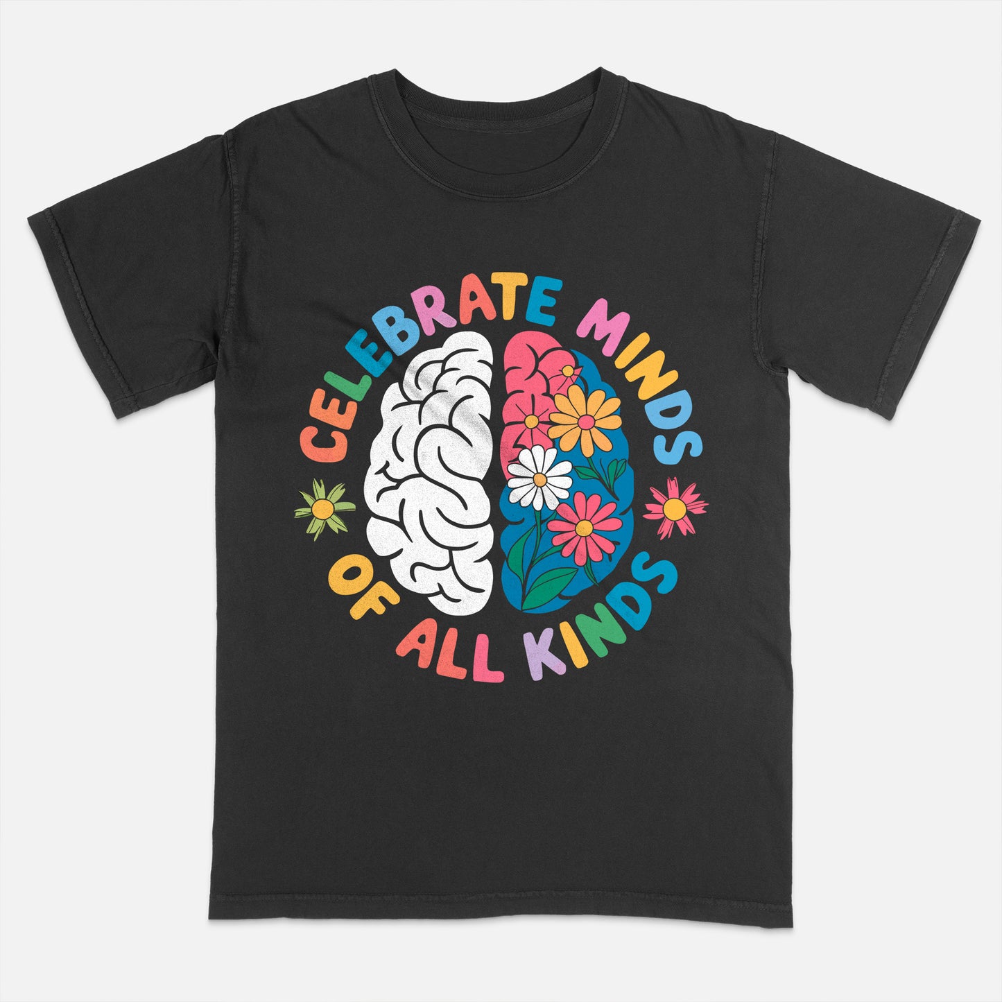 Celebrate Minds of All Kinds T-Shirt  -  Funny Shirt For Teacher - Black - Up To 5XL