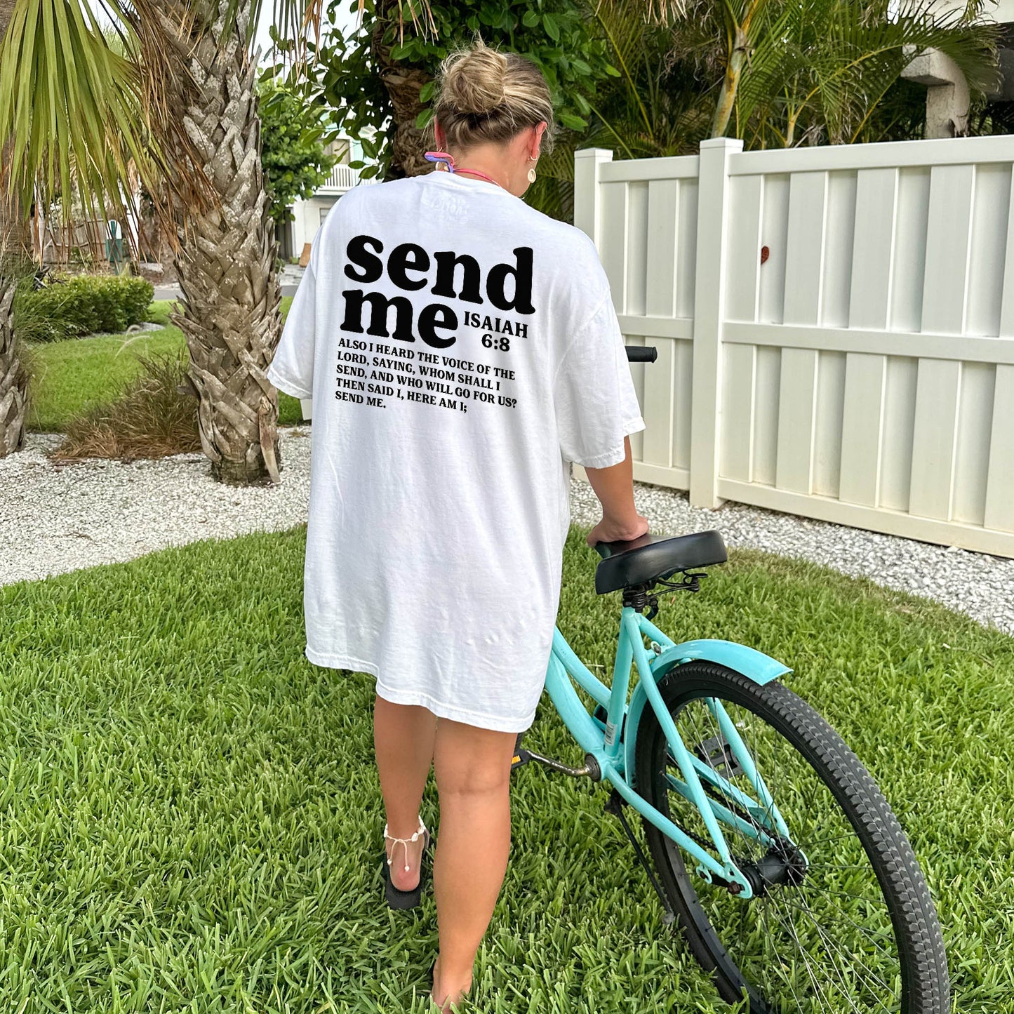 Send Me – Isaiah 6:8 T-Shirt  -  Funny Jesus Shirt For Christians- White- Up To 5XL