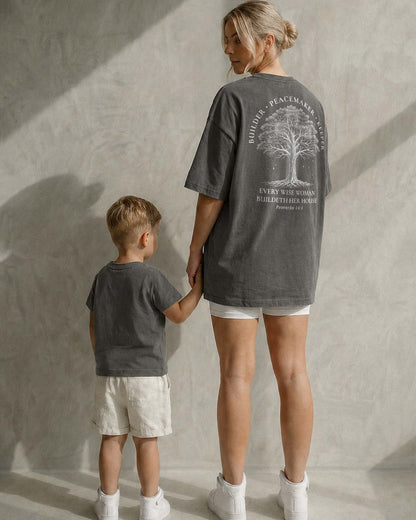 Builder Peacemaker Keeper Tee | Wise Woman Proverbs 14:1 Christian Shirt