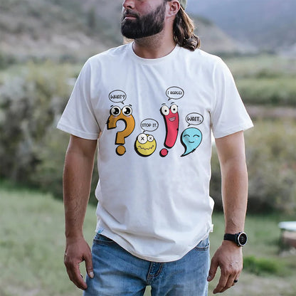 Wait What Stop It I Agree, Funny Grammar Punctuation T-Shirt -  Funny Shirt For Teacher - White- Up To 5XL