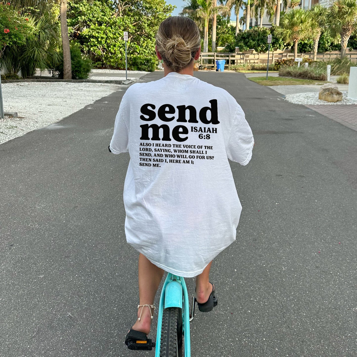 Send Me – Isaiah 6:8 T-Shirt  -  Funny Jesus Shirt For Christians- White- Up To 5XL