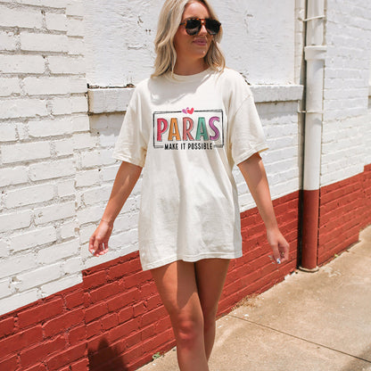 Paras Make It Possible T-Shirt -  Funny Shirt For Teacher - Natural - Up To 5XL