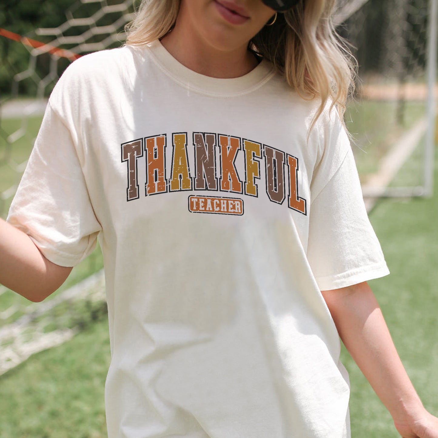 Thankful Teacher T-Shirt -  Funny Shirt For Teacher - Natural - Up To 5XL