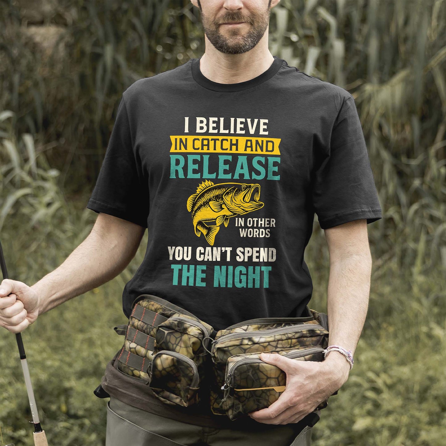 I Believe In Catch And Release Shirt – Funny Fishing Tee – Fisherman Humor Gift – Black – Up To 5XL