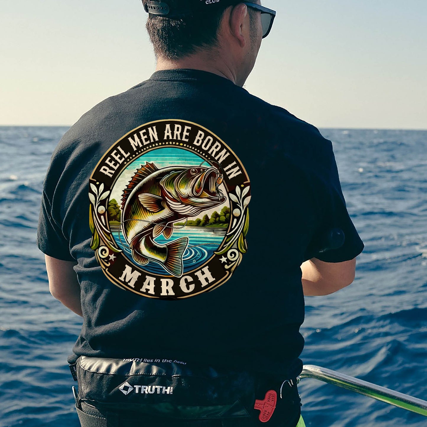 Fishing Birthday Gift Tee for Fisherman - Reel Men Are Born In April Shirt – Black – Up To 5XL