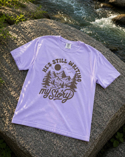He's Still Writing My Story Shirt | Christian Women's Comfort Colors® Graphic Tee