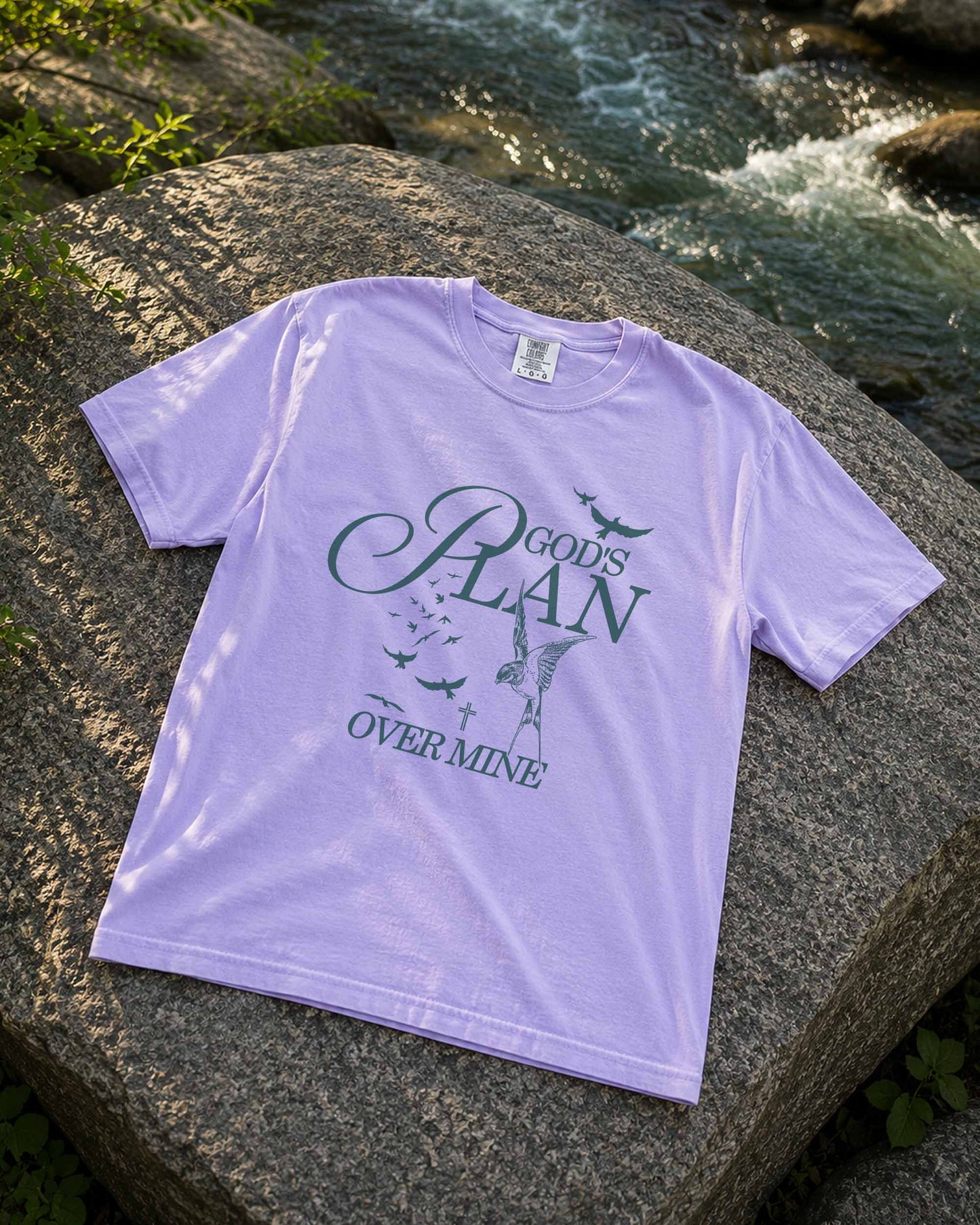 God's Plan Over Mine Christian Comfort Colors® Tee | Proverbs 3:5–6 Women's Graphic Shirt