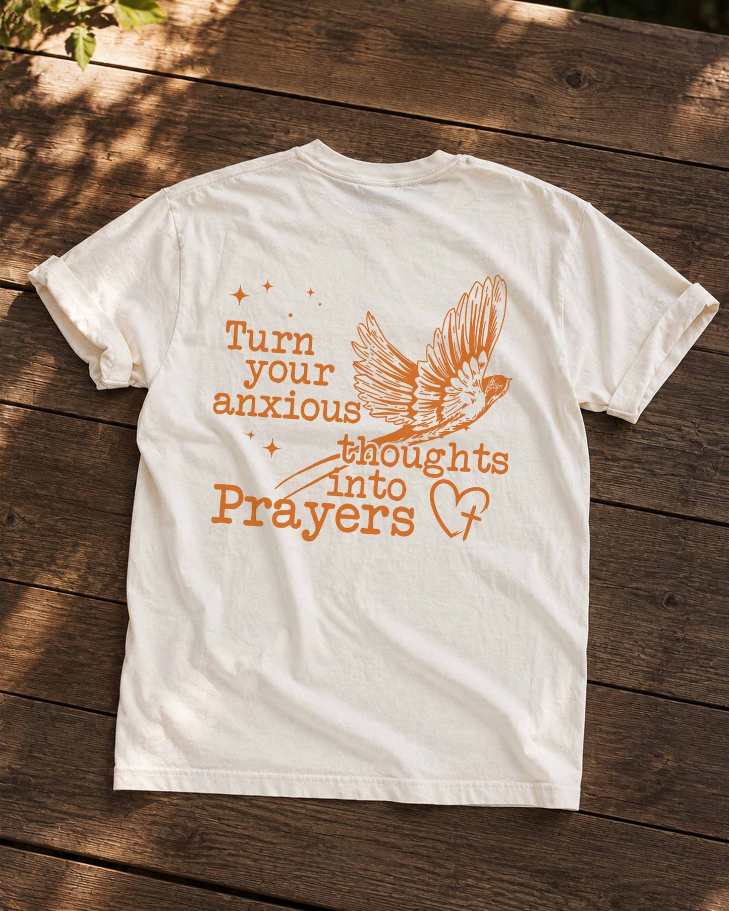 Turn Your Anxious Thoughts Into Prayers Christian Comfort Colors® Tee | Philippians 4:6 Women's Graphic Shirt