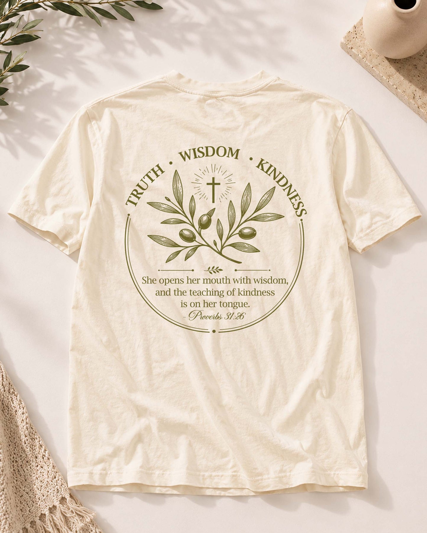Truth • Wisdom • Kindness Christian Women's T-Shirt | Proverbs 31:26  Graphic Tee