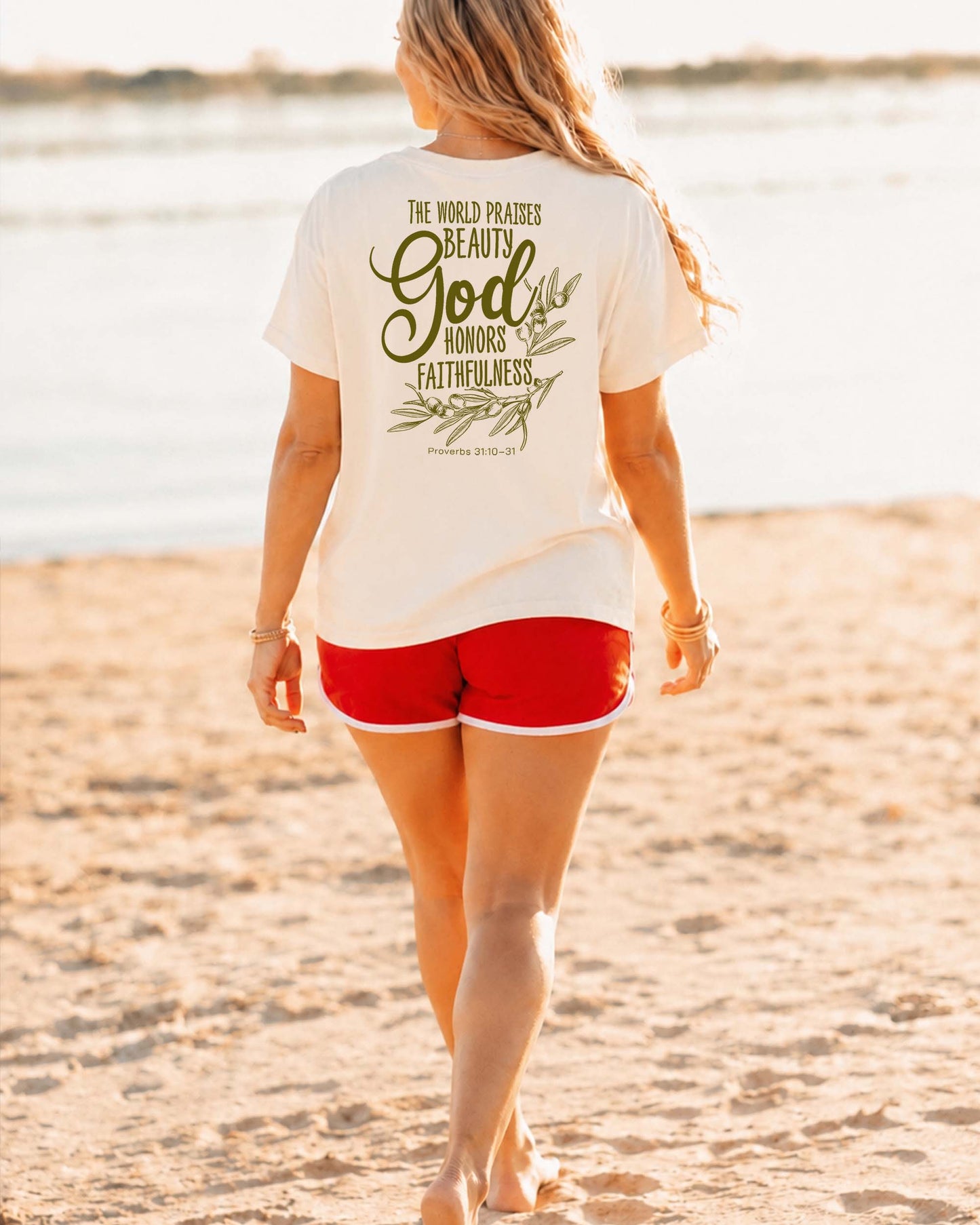 The World Praises Beauty God Honors Faithfulness Tee | Proverbs 31 Shirt
