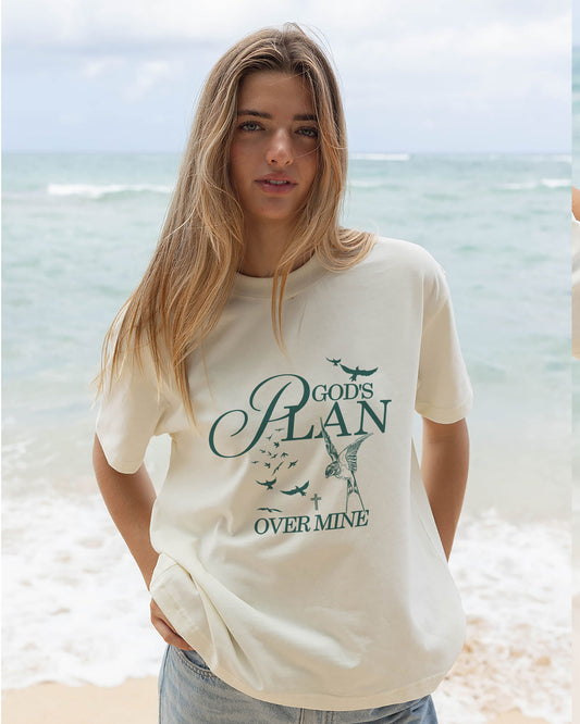God's Plan Over Mine Christian Comfort Colors® Tee | Proverbs 3:5–6 Women's Graphic Shirt