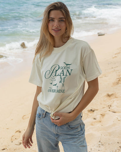 God's Plan Over Mine Christian Comfort Colors® Tee | Proverbs 3:5–6 Women's Graphic Shirt