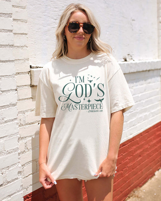 I'm God's Masterpiece Christian Comfort Colors® Tee | Ephesians 2:10 Women's Graphic Shirt