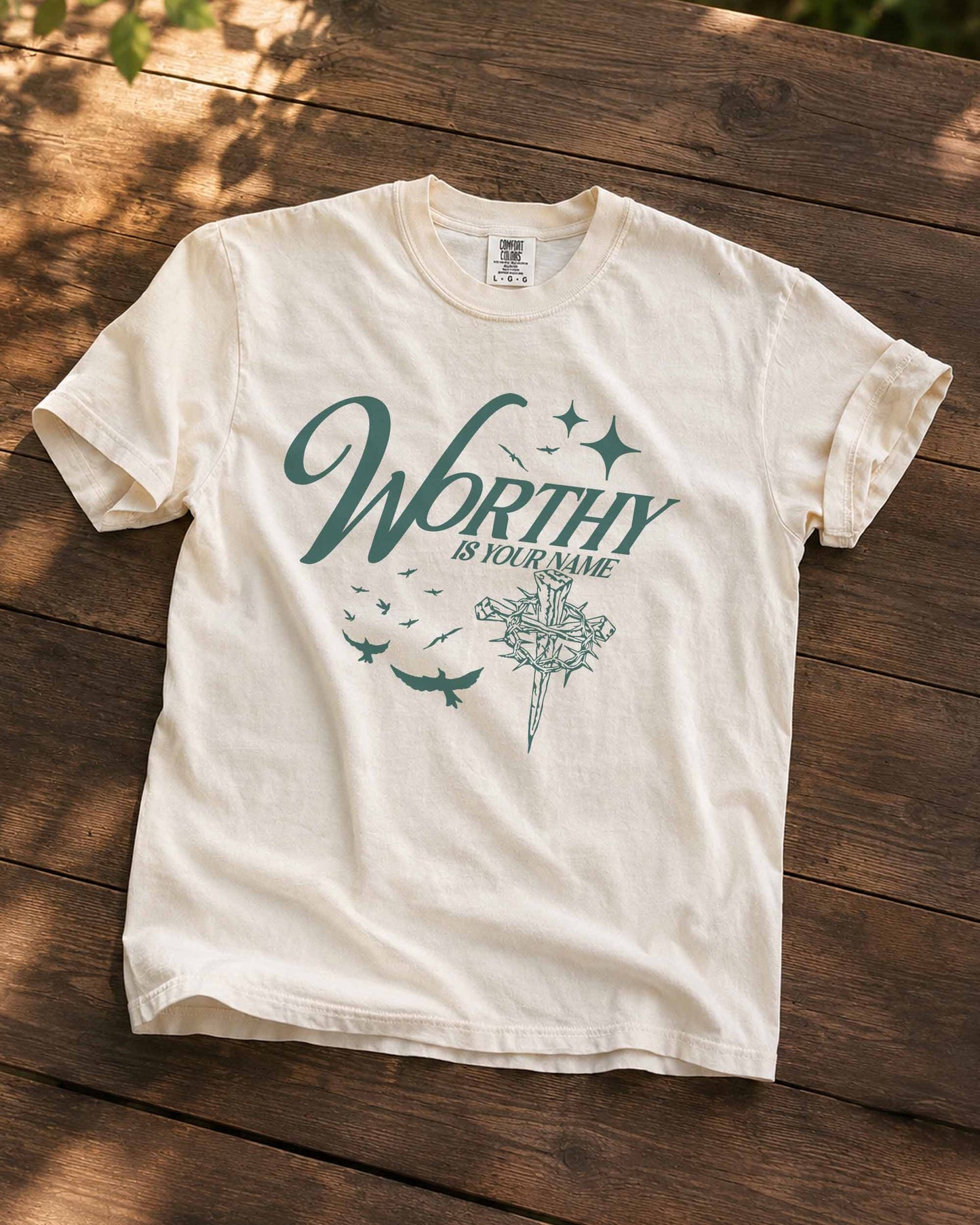 Worthy Is Your Name Christian Comfort Colors® Tee | Worship Faith Shirt