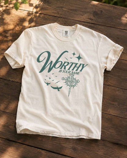 Worthy Is Your Name Christian Comfort Colors® Tee | Worship Faith Shirt