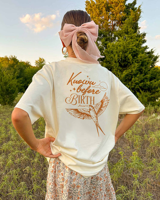 Known Before Birth Christian Comfort Colors® Tee | Jeremiah 1:5 Women's Graphic Shirt