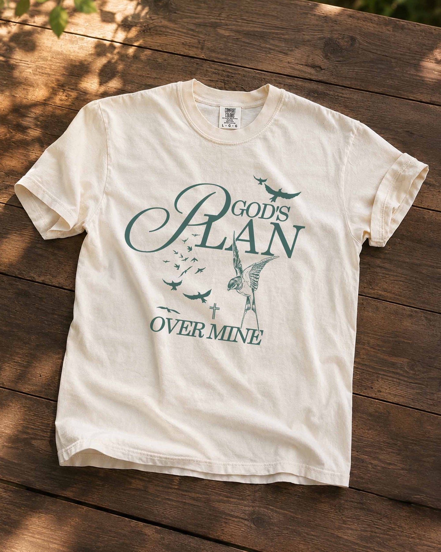 God's Plan Over Mine Christian Comfort Colors® Tee | Proverbs 3:5–6 Women's Graphic Shirt
