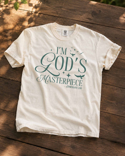 I'm God's Masterpiece Christian Comfort Colors® Tee | Ephesians 2:10 Women's Graphic Shirt