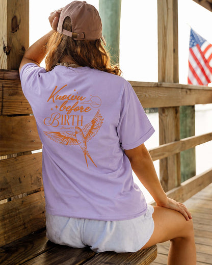 Known Before Birth Christian Comfort Colors® Tee | Jeremiah 1:5 Women's Graphic Shirt