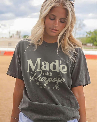 Made with Purpose Christian Comfort Colors® Tee | Psalm 139:13–16 Women's Graphic Shirt