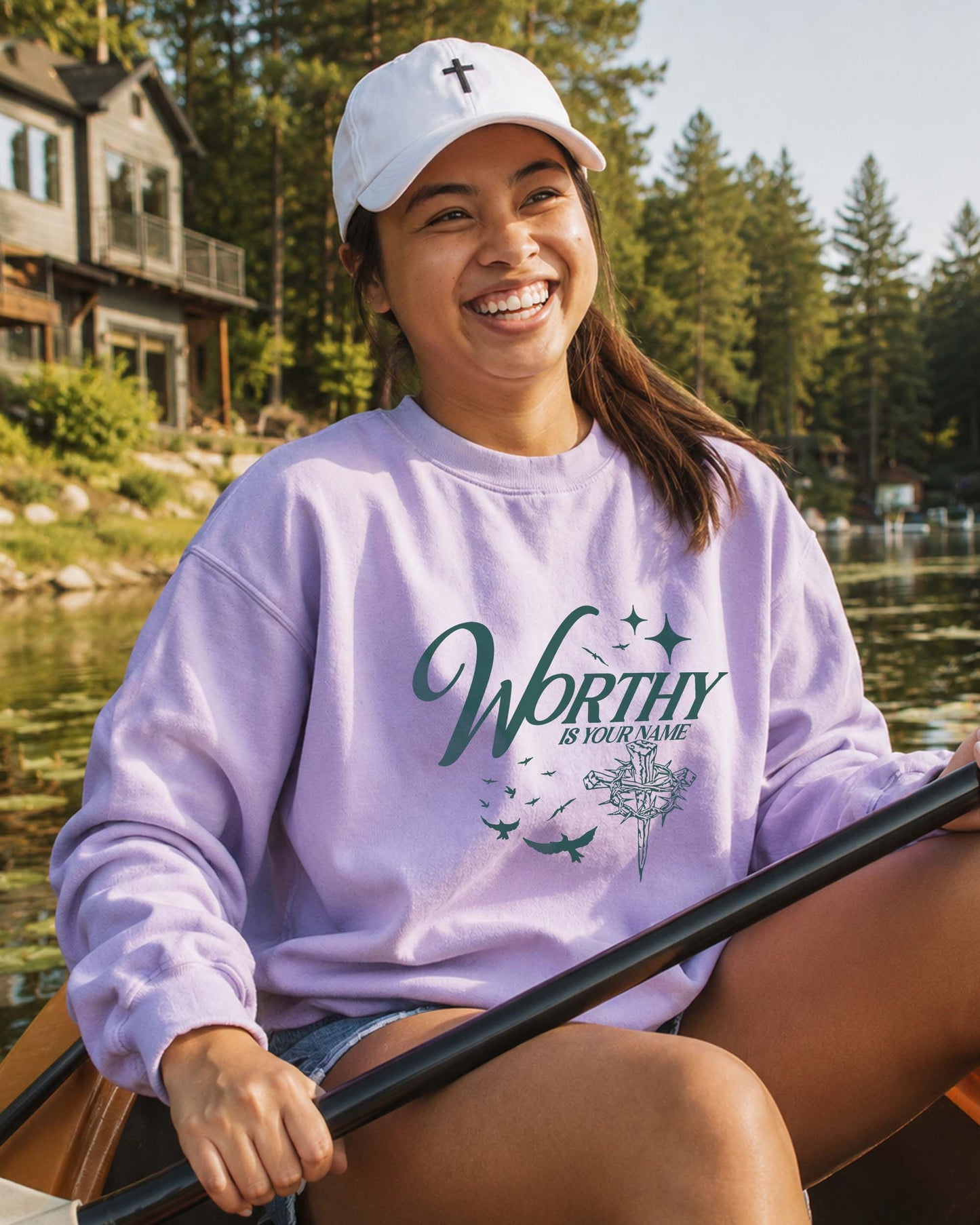 Worthy Is Your Name Christian Comfort Colors® Sweatshirt | Women's Faith Crewneck