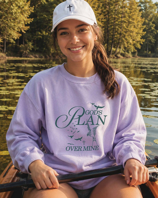 God's Plan Over Mine Christian Comfort Colors® Sweatshirt | Women's Christian Crewneck