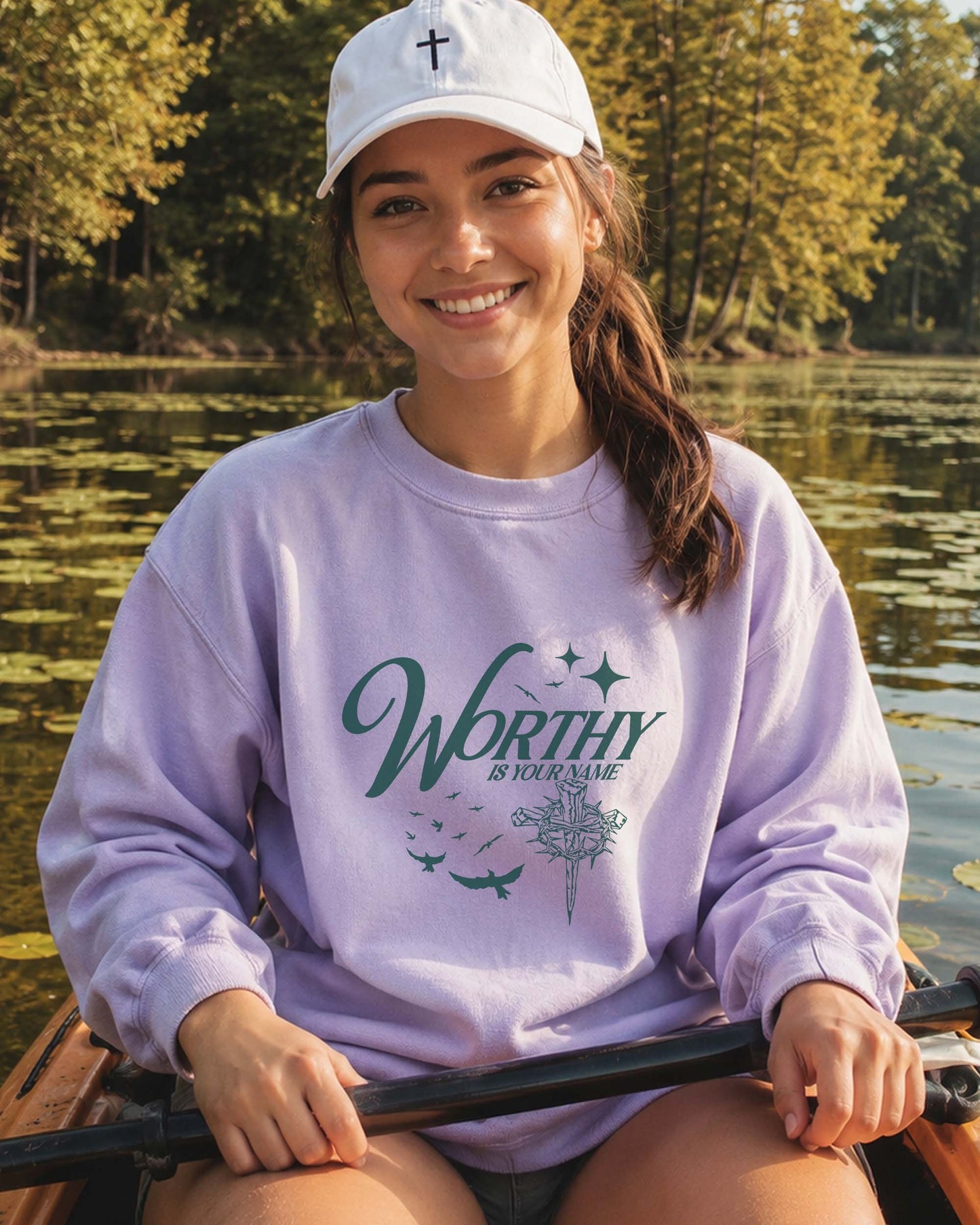 Worthy Is Your Name Christian Comfort Colors® Sweatshirt | Women's Faith Crewneck