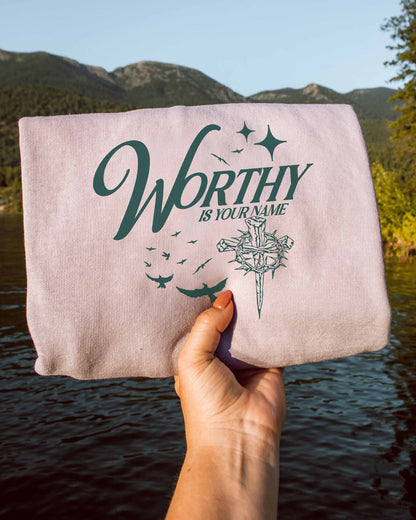 Worthy Is Your Name Christian Comfort Colors® Sweatshirt | Women's Faith Crewneck