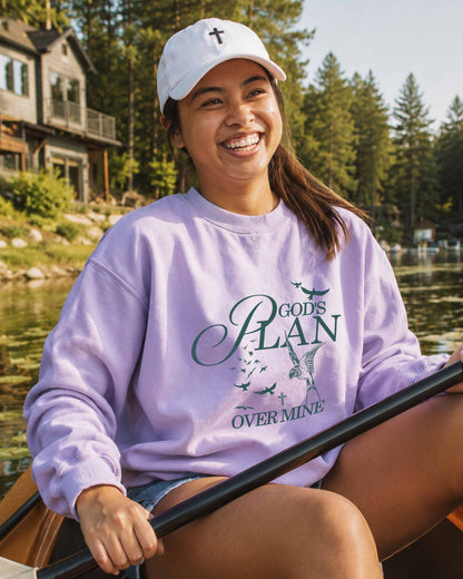 God's Plan Over Mine Christian Comfort Colors® Sweatshirt | Women's Christian Crewneck