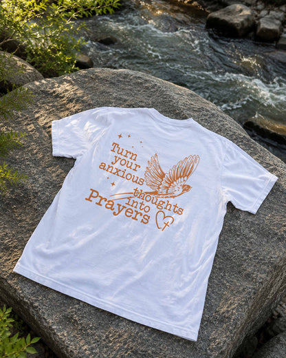 Turn Your Anxious Thoughts Into Prayers Christian Comfort Colors® Tee | Philippians 4:6 Women's Graphic Shirt