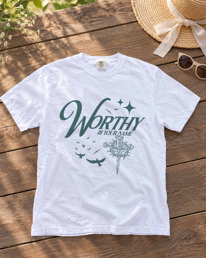 Worthy Is Your Name Christian Comfort Colors® Tee | Worship Faith Shirt