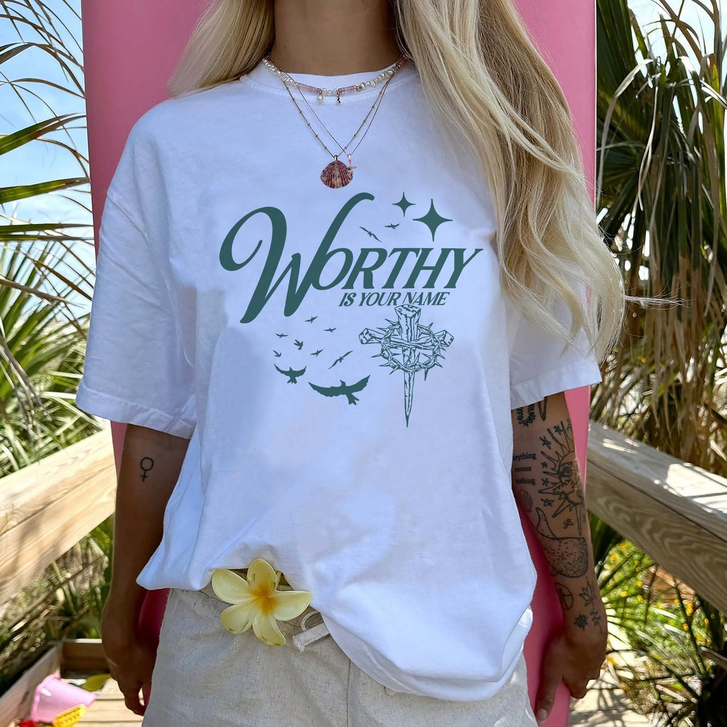 Worthy Is Your Name Christian Comfort Colors® Tee | Worship Faith Shirt