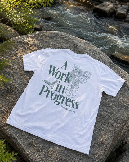 A Work in Progress Christian Comfort Colors® Tee | Philippians 1:6 Women's Graphic Shirt
