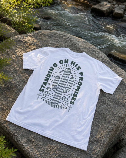 Standing on His Promises Christian Comfort Colors® Tee | Women's Faith Graphic Shirt