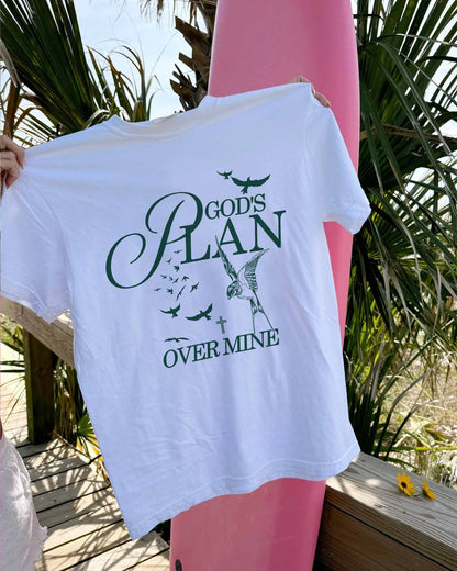 God's Plan Over Mine Christian Comfort Colors® Tee | Proverbs 3:5–6 Women's Graphic Shirt