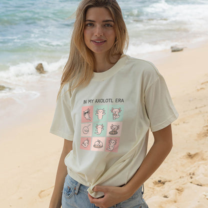 In My Axolotl Era Funny T-Shirt – Cute Kawaii Axolotl Shirt  - Natural - Up To 5XL